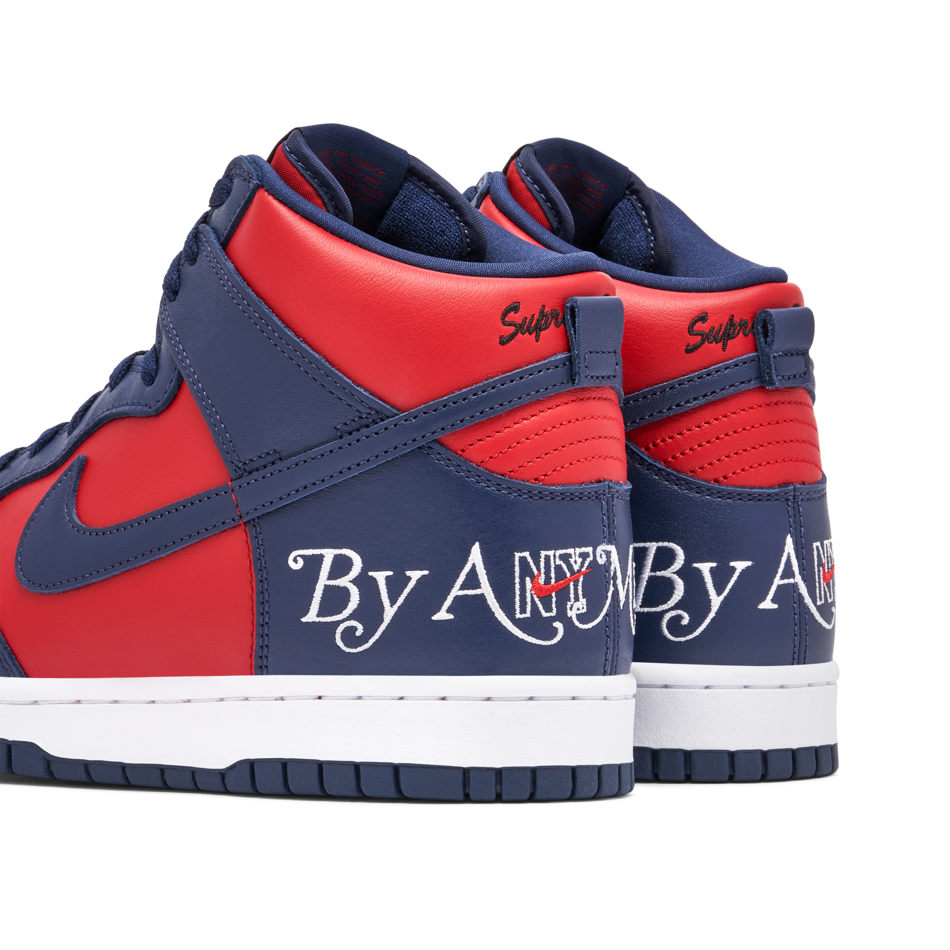 Supreme x Nike SB Dunk High By Any Means Red Navy | DN3741-600 | Laced