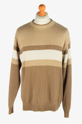 Tommy Hilfiger Crew Neck Jumper Pullover 90s Coffee L - Pepper Tree London