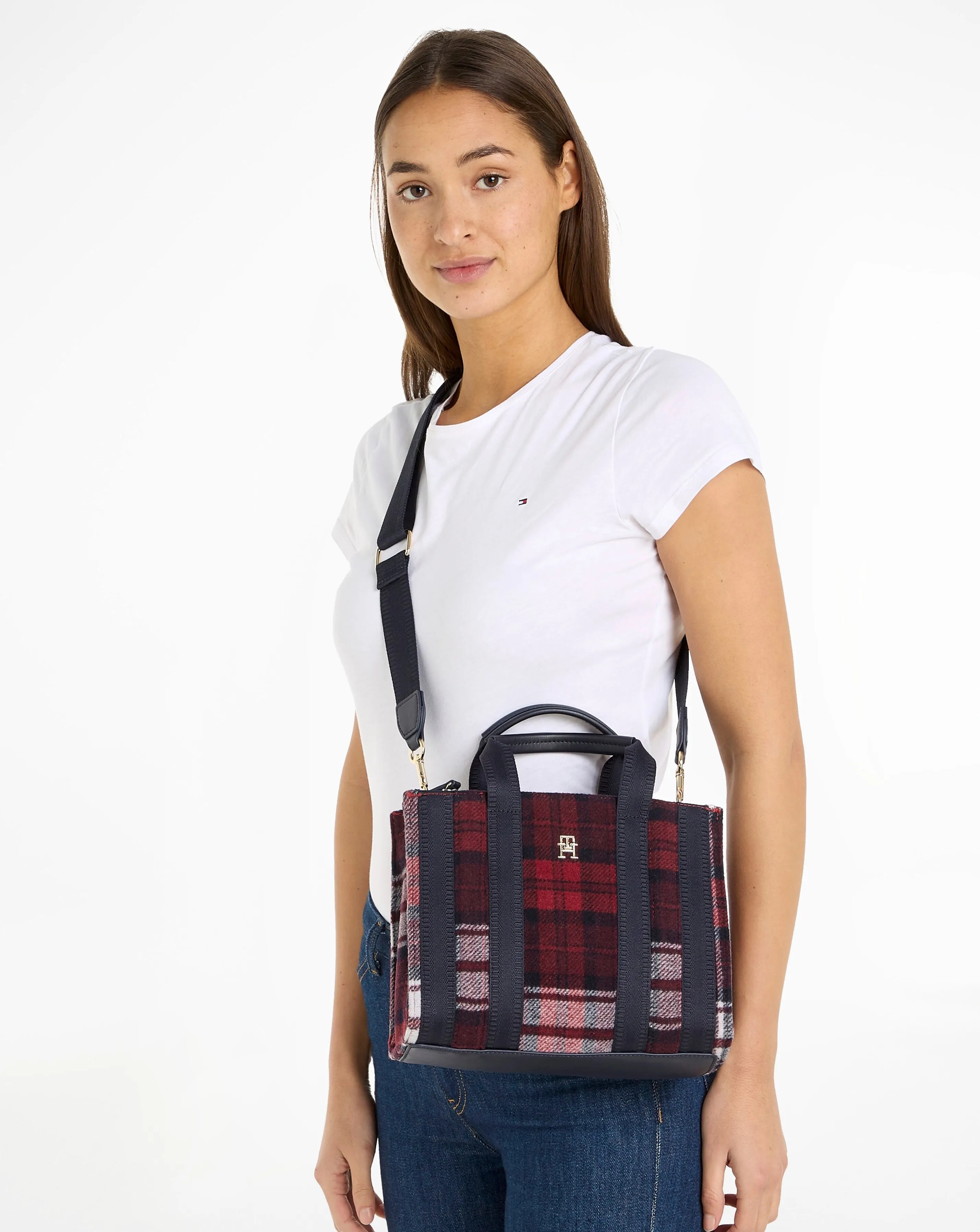 Tommy Hilfiger Identity Small Tote Check | Simply Be