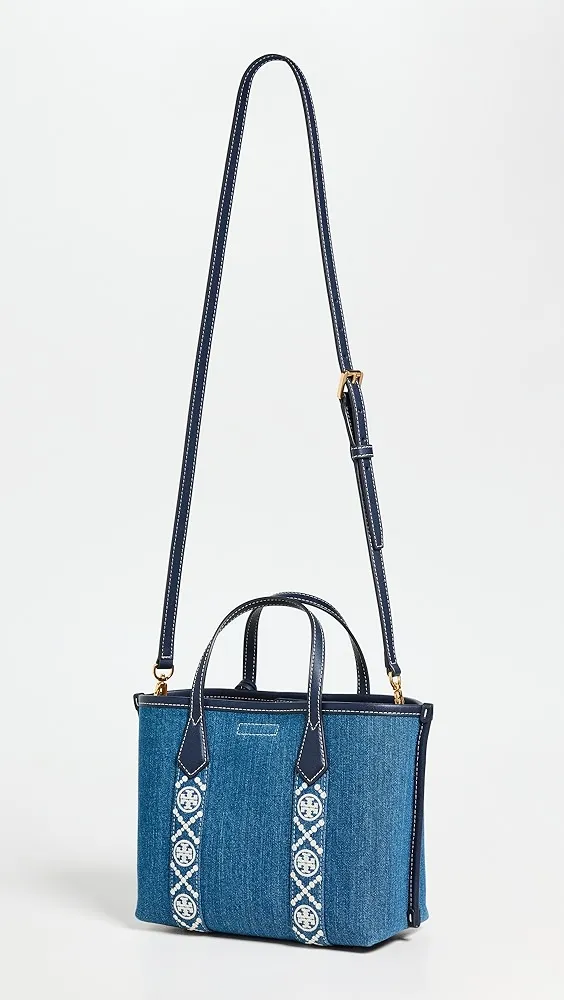 Tory Burch   Perry Denim Triple Compartment Small Tote 