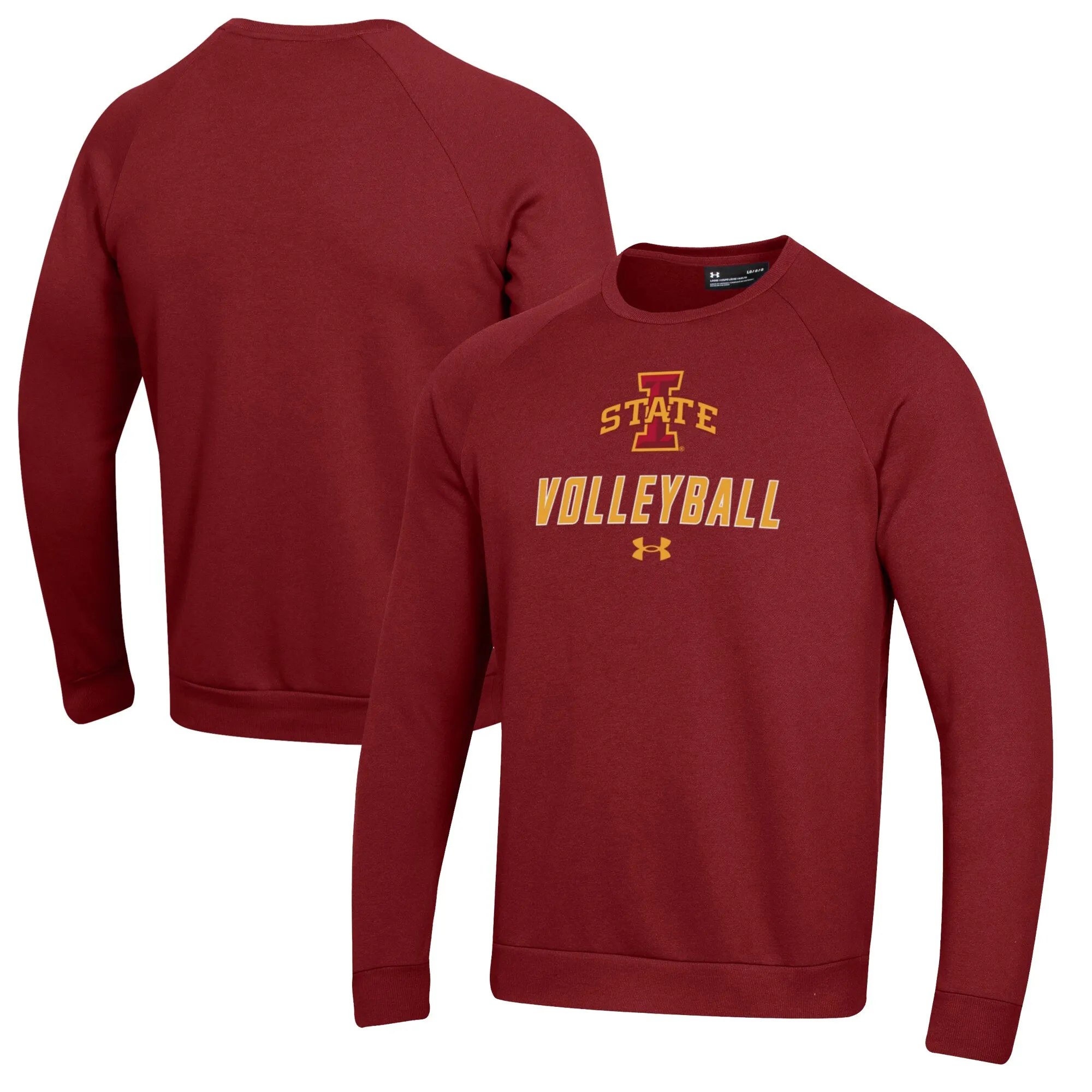 Under Armour Iowa State Cyclones Cardinal Volleyball Rival Fleece Raglan Pullover Sweatshirt