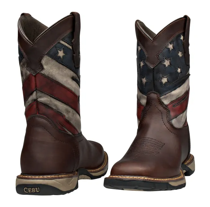 USA STL - Cebu Me’s Patriot Soft Toe Work Boot - Cafe