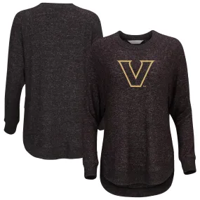 Vanderbilt Commodores Women's Black Oversized Cuddle Raglan Tri-Blend Pullover Sweatshirt