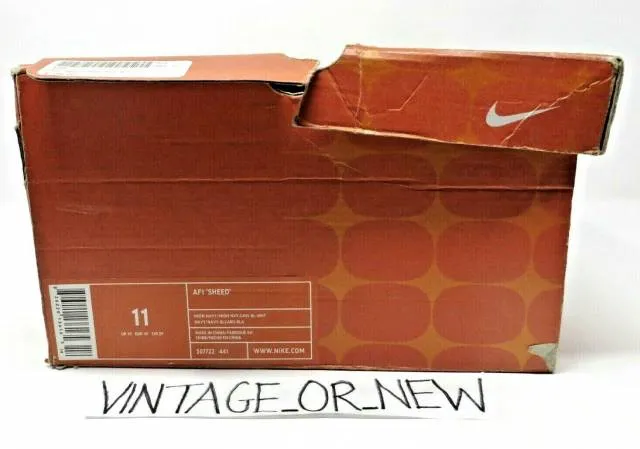 VTG 2004 Nike Air Force 1 High Sheed Midnight Navy 30772...