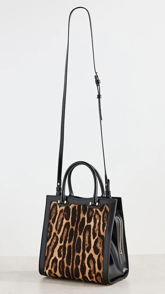 What Goes Around Comes Around   YSL Black Pony Hair Leopard Uptown Small Tote 