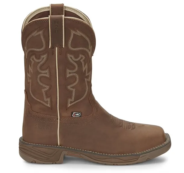 WK4331 - Justin Men's Rush Steel Toe Work Boot - Saddle Tan