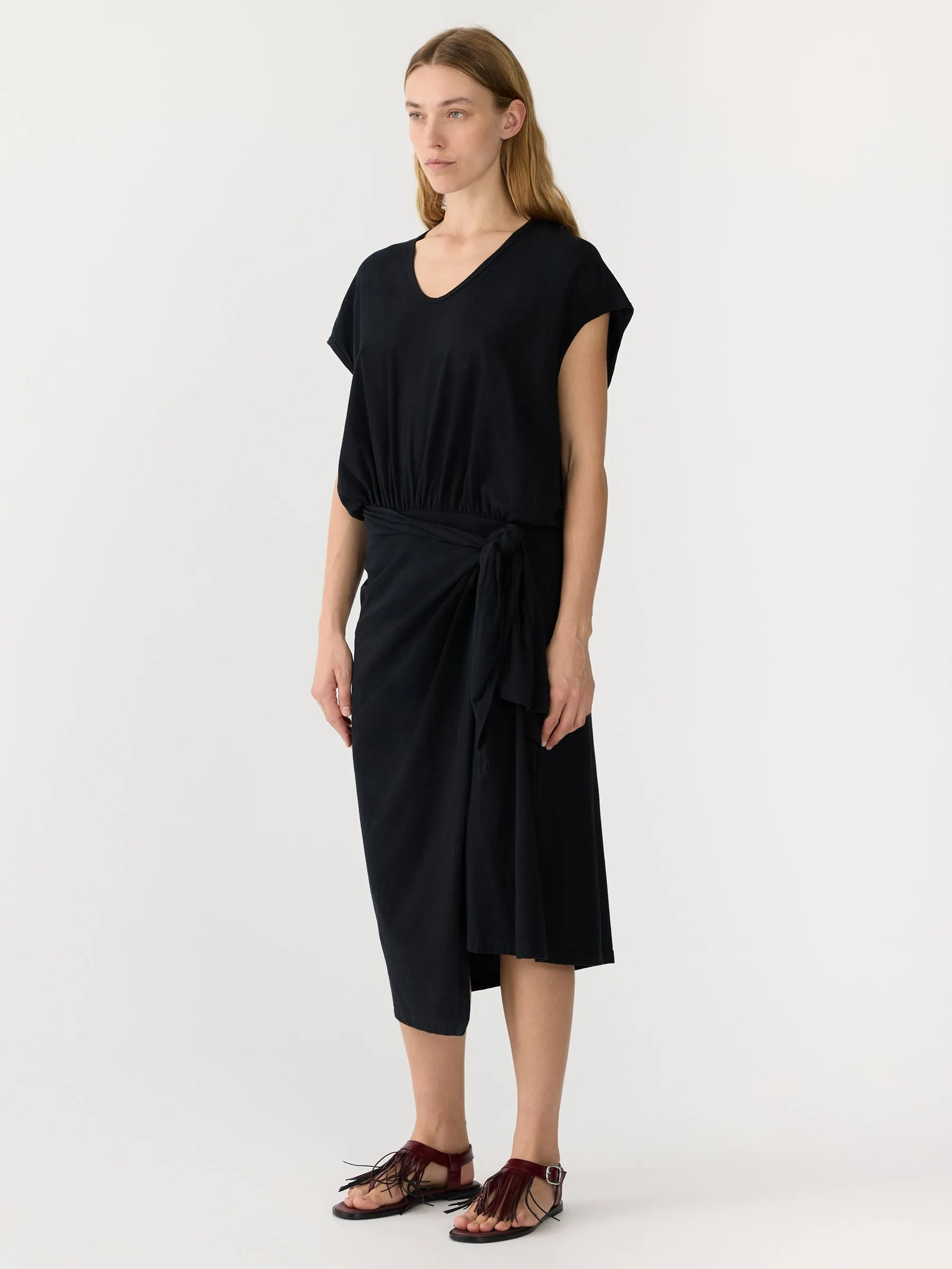 wrap v neck tank dress