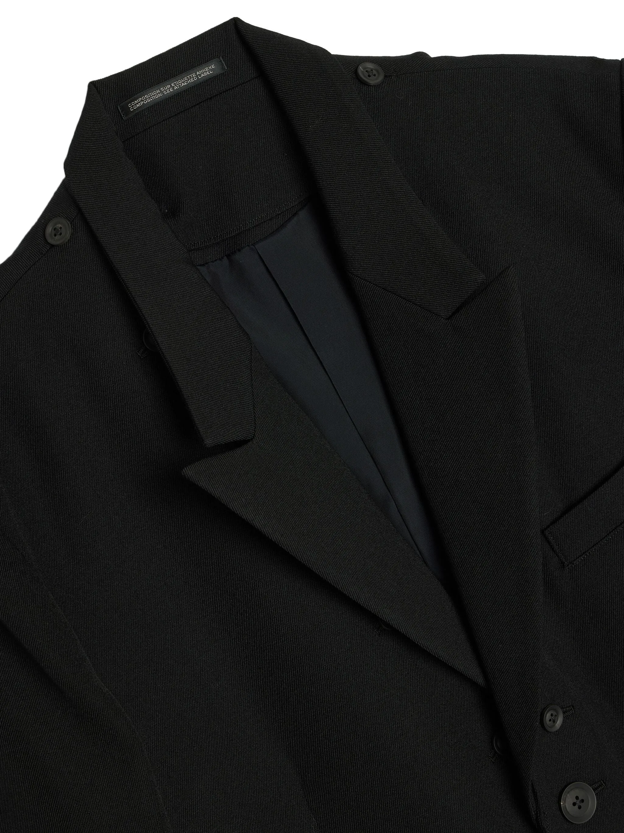 YOHJI YAMAMOTO POUR HOMME - Men Wool Detachable Lapel Jacket